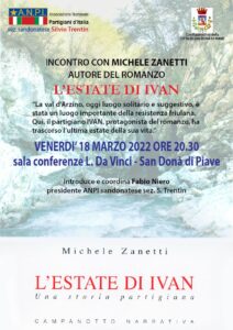 presentazione romanzo estate di ivan michele zanetti – Associazione Naturalistica Sandonatese