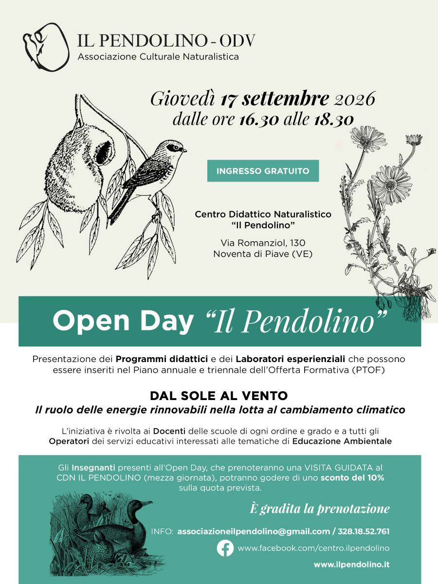 OPEN-DAY-PENDOLINO_2026 OPEN DAY PENDOLINO 2026 – Associazione Naturalistica Sandonatese