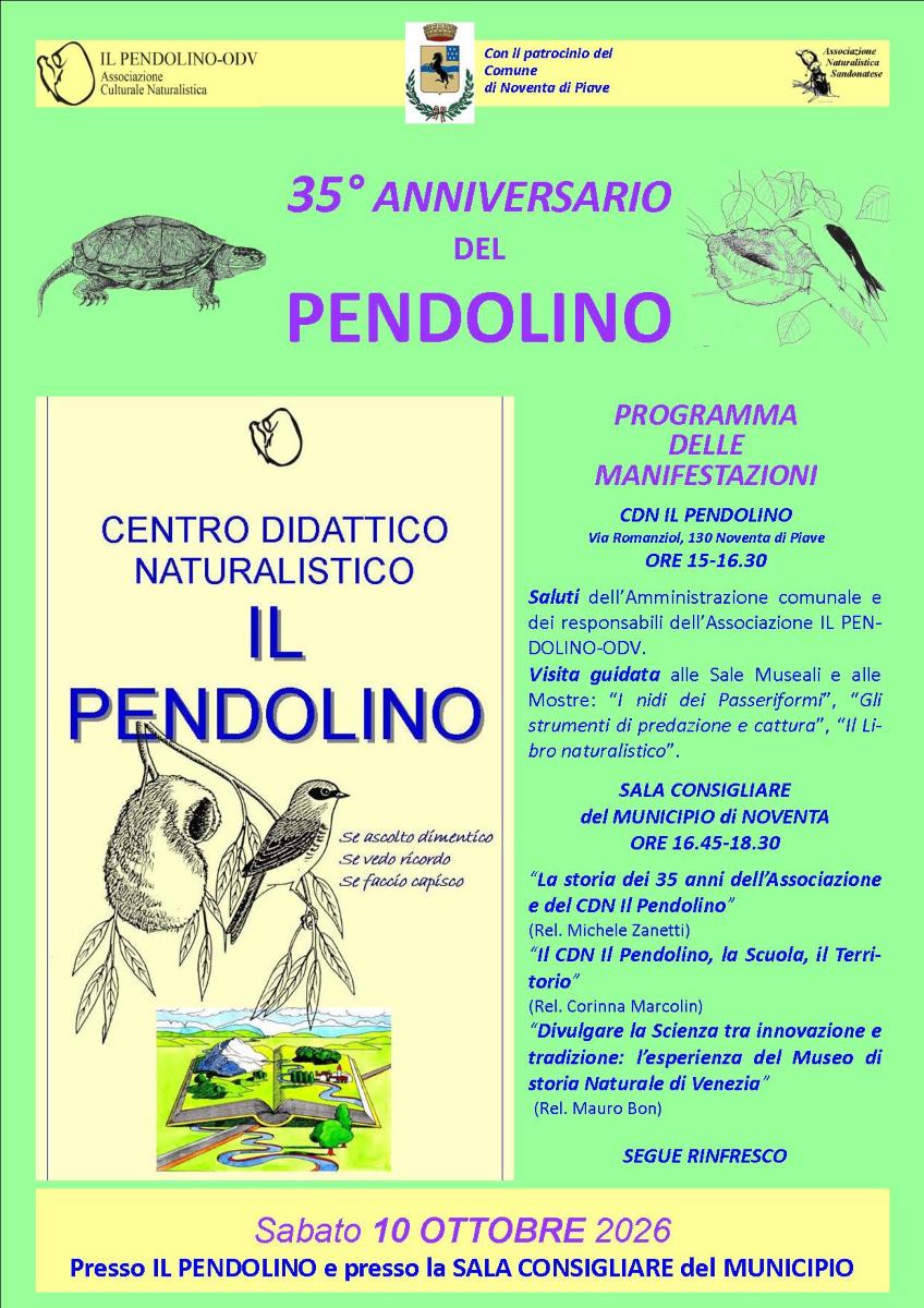 PENDOLINO-35esimo-anno-2026 PENDOLINO 35esimo anno 2026 – Associazione Naturalistica Sandonatese